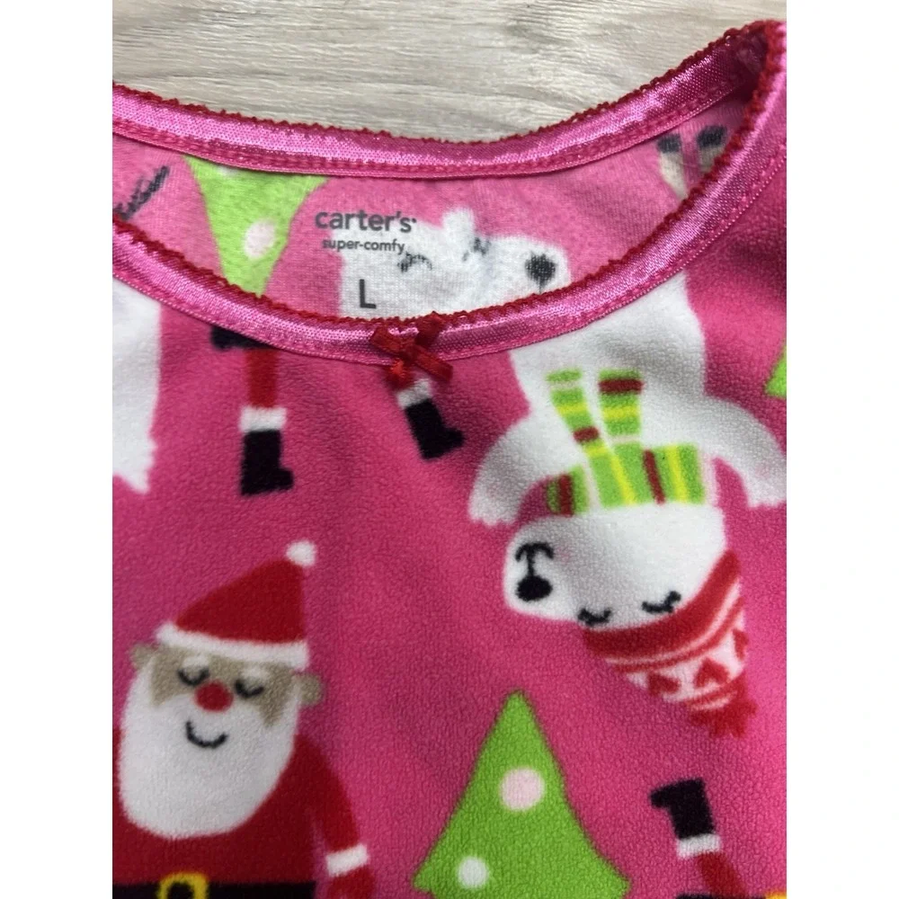 Carters Size L Girls Nightgown Santa Christmas‎